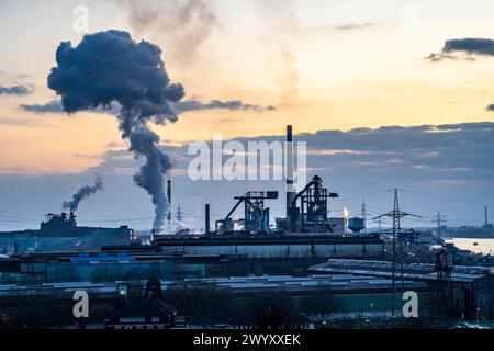 Acciaierie, Hüttenwerke Krupp-Mannesmann, HKM a Duisburg-Hüttenheim, cokeria e 2 altiforni, impianto di sinterizzazione e centrale elettrica, NRW, Germ Foto Stock