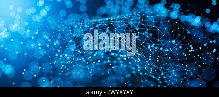 Concetto di intelligenza artificiale. Concetti astratti delle tecnologie di cibersicurezza e protezione dei dati digitali. Background dei dati. Big data. Zero trust. B Foto Stock