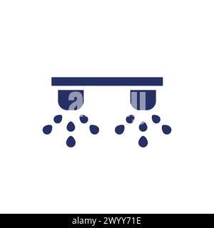 icona degli irrigatori d'acqua su bianco Illustrazione Vettoriale