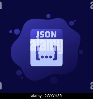 Icona formato file JSON, design vettoriale Illustrazione Vettoriale