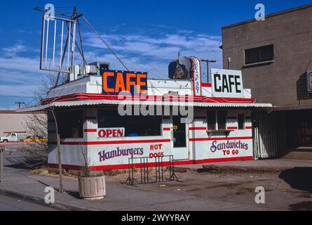 Stork Cafe, 3rd Street, Route 66, Winslow, Arizona, 1979 Foto Stock