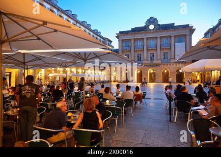 Plaza de la Constitucion. Parte vieja. Città vecchia. Donostia. San Sebastian. Paesi Baschi. Spagna. Foto Stock