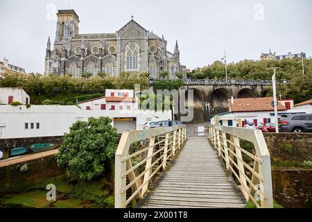 Paroisse Notre-Dame du Rocher, Église Sainte-Eugenie, Port des Pêcheurs, le Port Vieux, Biarritz, paesi baschi, Pirenei Atlantiques, Francia, Europa. Foto Stock