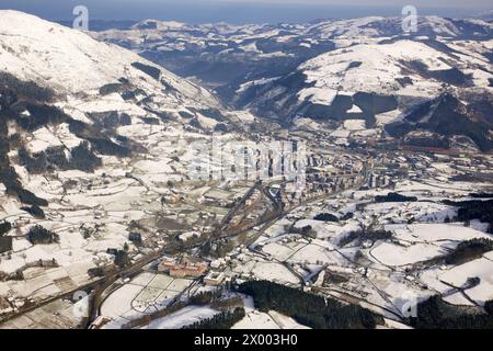 Neve, Santuario di Loiola, Azpeitia. Guipuzcoa, Paesi Baschi, Spagna. Foto Stock