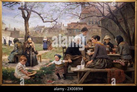 Carl Frithjof Smith, (Oslo, 1859 - Weimar, 1917), il giardino dell'ospedale, museo delle Belle Arti, Museo Bellas Artes, Oviedo, Asturie, Spagna. Foto Stock