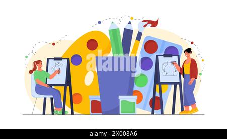 Artisti con vettore di apparecchiature Illustrazione Vettoriale