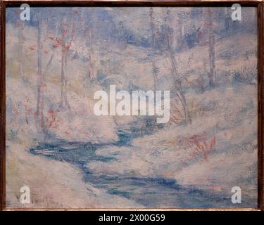 John Henry Twachtman, (1853-1902), Snow Scene, Hacia 1890-1895. Foto Stock