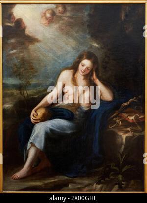 Juan Carreño de Miranda, Asturie, 1614 - Madrid, 1685, Penitente Maddalena, 1647, Museo delle Belle Arti, Museo Bellas Artes, Oviedo, Asturie, Spagna. Foto Stock