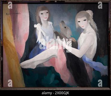 Donne con cane, 1924-1925, Marie Laurencin (1883-1956), Museo Thyssen Bornemisza, Madrid, Spagna, Europa. Foto Stock