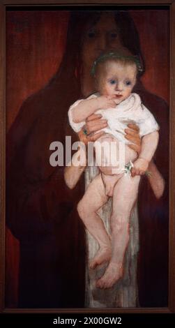 Ver Sacrum (Autoritratto con suo figlio Peter), 1901, Elena Luksch-Makowsky (1878-1967), Museo Thyssen Bornemisza, Madrid, Spagna, Europa. Foto Stock