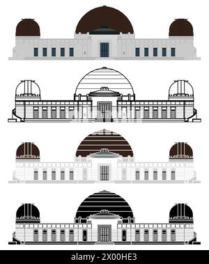 Osservatorio Griffith a Los Angeles, USA Illustrazione Vettoriale