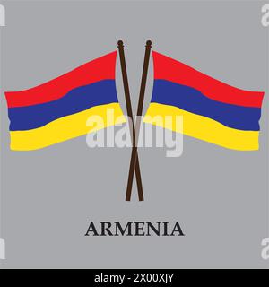Illustrazione vettoriale del logo della bandiera armena design semplice Illustrazione Vettoriale