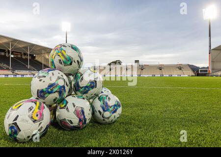 Christchurch, nuova Zelanda, 9 aprile 2024: Una vista generale dell'Apollo Projects Stadium prima dell'amichevole internazionale tra nuova Zelanda e Thailandia all'Apollo Projects Stadium di Christchurch, nuova Zelanda. Crediti: James Foy / Alamy Live News Foto Stock