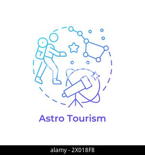 Icona del concetto di gradiente blu ASTRO Tourism Illustrazione Vettoriale