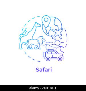 Icona Safari Blue Gradient Concept Illustrazione Vettoriale