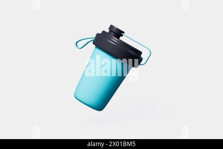 Tazza cartoni animati, tazza sportiva, tazza da caffè, rendering 3D. illustrazione 3d. Foto Stock