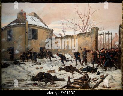 “Mobile Guards Attack a Castle, 1870”, fine XIX secolo, Paul Grolleron, Musée de l’Armée, Hôtel National des Invalides, Parigi, Francia Foto Stock