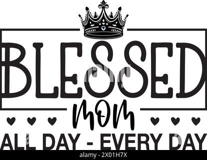 T-shirt tipografica per la festa della mamma Illustrazione Vettoriale