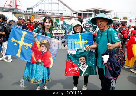 Suzuka, Japon. 7 aprile 2024. Tifosi durante la Formula 1 MSC Cruises Japanese Grand Prix 2024, 4° round del Campionato del mondo di Formula 1 2024 dal 5 al 7 aprile 2024 sul Suzuka International Racing Course, a Suzuka, Giappone - foto DPPI Credit: DPPI Media/Alamy Live News Foto Stock