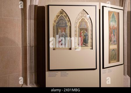 Vienna, Austria. Museo nella Chiesa votiva. Disegni di pittura murale dal 1896 al 1897 Foto Stock