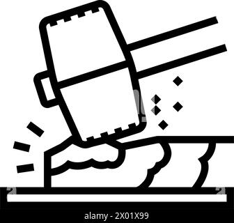 illustrazione vettoriale dell'icona della linea del fabbro di perforazione Illustrazione Vettoriale