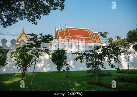 Le mura della città al forte Mahakan a Banglamphu, nella città di Bangkok in Thailandia. Thailandia, Bangkok, Dezember, 10, 2023 Foto Stock