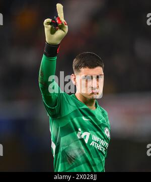 Londra, Regno Unito. 4 aprile 2024 - Chelsea contro Manchester United - Premier League - Stamford Bridge. Il portiere del Chelsea Djordje Petrovic in azione contro il Manchester United. Crediti immagine: Mark Pain / Alamy Live News Foto Stock