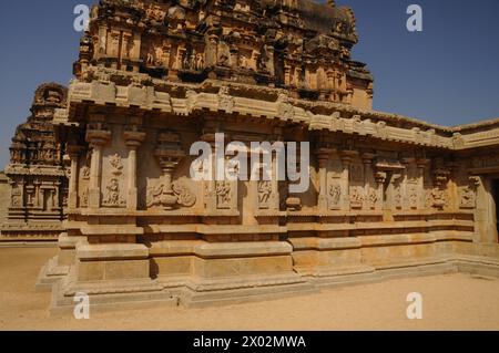 Tempio di Hazara Raama, Hampi, patrimonio dell'umanità dell'UNESCO, Karnataka, India, Asia Foto Stock