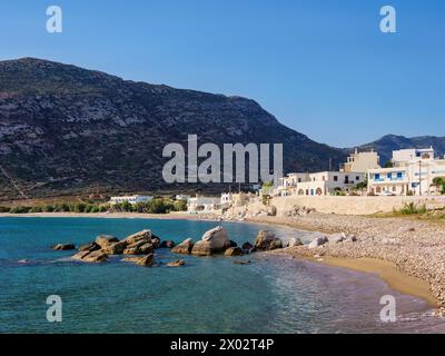 Spiaggia di Apollonas, isola di Naxos, Cicladi, isole greche, Grecia, Europa Foto Stock