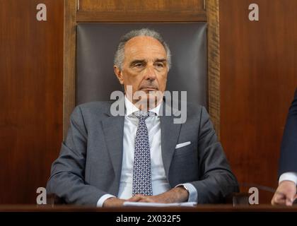 Giuseppe Ondei alla memoria per l'uccisione a colpi di pistola in tribunale dell'avvocato Lorenzo Claris Appiani, del giudice Fernando Ciampi e di Giorgio erba del 9 aprile 2015 presso la seconda sezione penale - settimana - Cronaca - Milano, Italia - Martedì, 9 aprile 2024 (foto Stefano porta/LaPresse) Giuseppe Ondei alla commemorazione per la sparatoria di morte in tribunale dell'avvocato Lorenzo Claris Appiani, del giudice Fernando Ciampi e di Giorgio erba il 9 aprile 2015 presso la seconda sezione penale - News - Milano, Italia - martedì 9 aprile 2024 (foto Stefano porta/LaPresse) Foto Stock