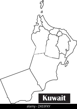 icona della mappa del paese del kuwait illustrazione vettoriale design semplice Illustrazione Vettoriale