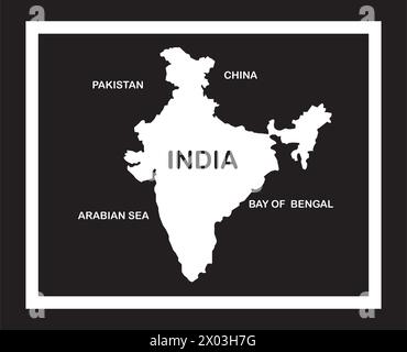 icona della mappa del paese dell'india illustrazione vettoriale disegno del simbolo Illustrazione Vettoriale