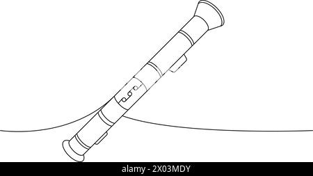 Lanciagranate anticarro, una linea di disegno continuo. Varie armi moderne continuano a una linea. Illustrazione lineare vettoriale. Illustrazione Vettoriale