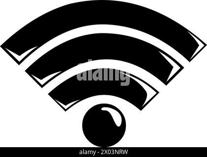 icona vector in bianco e nero wi-fi Illustrazione Vettoriale