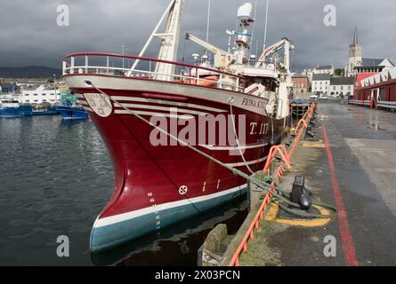 Fiona T117. Pescherecci da traino nel porto di Killybegs, contea di Donegal, Irlanda Foto Stock