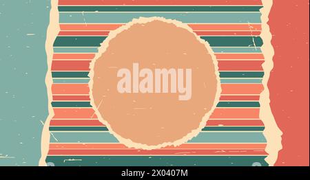 Sfondo astratto in stile retrò vintage decorato con carta strappata. Grana grunge. Illustrazione vettoriale Illustrazione Vettoriale