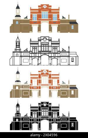 Royal Arsenal Gatehouse in Inghilterra, Regno Unito Illustrazione Vettoriale