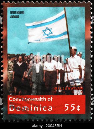 Conquista dello stato da parte di Israele celebrata sul francobollo Foto Stock