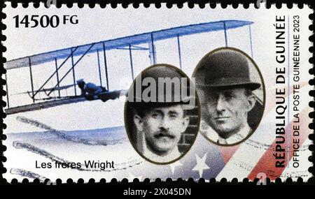 I fratelli Wright sul francobollo africano Foto Stock