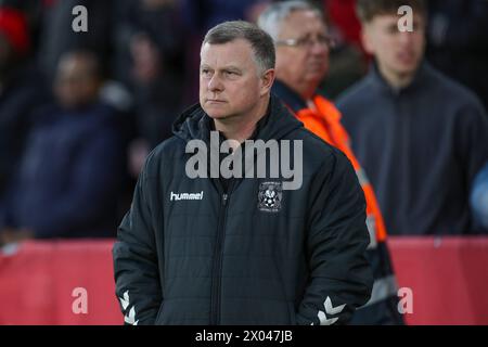 Southampton, Regno Unito. 09 aprile 2024. Il manager del Coventry City Mark Robins durante la partita del campionato EFL tra Southampton FC e Coventry City FC il 9 aprile 2024 Credit: Every Second Media/Alamy Live News Foto Stock