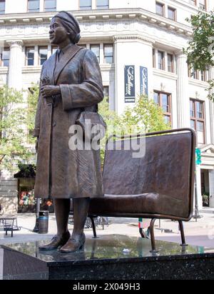 Statua di Rosa Parks a Grand Rapids, Michigan Foto Stock