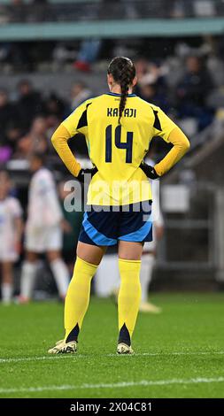 Gothenburg, Svezia. 09 aprile 2024. Gamla Ullevi, Goteborg, Svezia, 9 aprile 2024: Rosa Kafaji (26 Svezia) nella partita di qualificazione all'Euro del 9 aprile 2024 tra Svezia e Francia a Gamla Ullevi a Goteborg, Svezia (Peter Sonander/SPP) crediti: SPP Sport Press Photo. /Alamy Live News Foto Stock