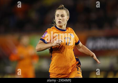 BREDA - Victoria Pelova delle donne olandesi durante la partita di qualificazione al Campionato europeo femminile nel gruppo A1 tra Paesi Bassi e Norvegia allo stadio Rat Verlegh il 9 aprile 2024 a Breda, Paesi Bassi. ANP | Hollandse Hoogte | MAURICE VAN STEEN Foto Stock