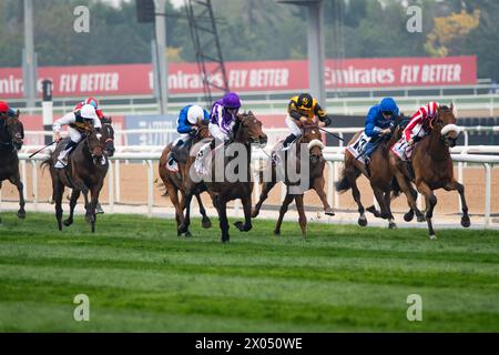 La Torre di Londra e Ryan Moore vincono il rinnovo 2024 della G2 Dubai Gold Cup per l'allenatore Aidan o'Brien, 30/03/24. Crediti JTW equine Images / Alamy. Foto Stock