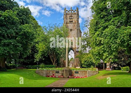 Regno Unito, North Yorkshire, Richmond, Greyfriars Tower nei Friary Gardens. Foto Stock