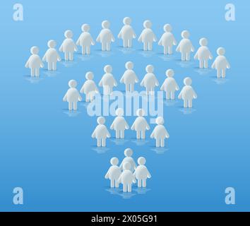 le icone delle persone si raggruppano a forma di piramide simboli delle persone per il set di figure umane infografiche Illustrazione Vettoriale