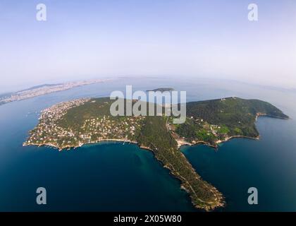 Vista aerea di una principessa isola buyukada a Istanbul, Turchia Foto Stock
