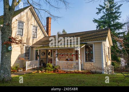 Port Gamble Historic District, monumento storico nazionale nello stato di Washington, Stati Uniti Foto Stock