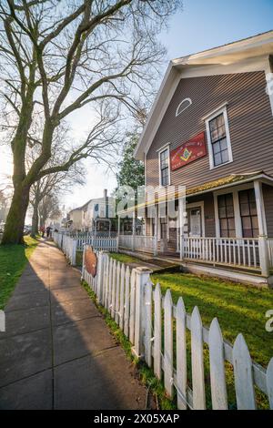 Port Gamble Historic District, monumento storico nazionale nello stato di Washington, Stati Uniti Foto Stock