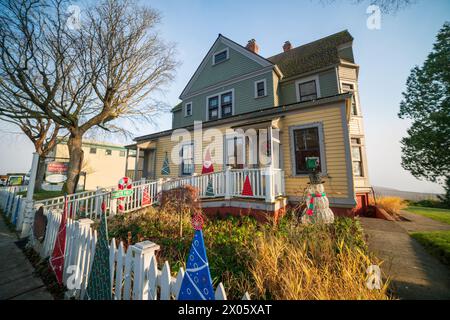 Port Gamble Historic District, monumento storico nazionale nello stato di Washington, Stati Uniti Foto Stock